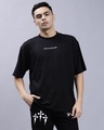 Shop Men's Black Faith in Techno Reflective Printed Oversized T-shirt-Design