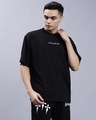 Shop Men's Black Faith in Techno Reflective Printed Oversized T-shirt
