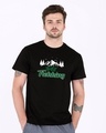 Shop Men's Black Fakt Trekking Typography T-shirt-Front