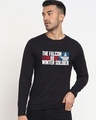 Shop Men's Black Falcon & The Winter Soldier (FWL) Typography T-shirt-Front