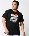 Shop Men's Black Feel Most Alive Graphic Print Plus Size T-shirt-Front