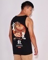 Shop Men's Black Fire Dragon Graphic Printed Oversized Vest-Design