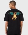 Shop Men's Black Fire Legend Graphic Printed Oversized T-shirt-Design
