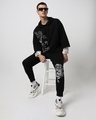 Shop Men's Black Firece Graphic Printed Super Loose Fit Co-ordinates-Full