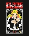 Shop Men's Black Flame Anime Printed Plus Size T-shirt-Full