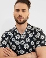 Shop Men's Black Floral Printed Cotton Co-Ord Set