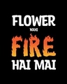 Shop Men's Black Flower Nahi Fire Hai Mai Back Printed Plus Size T-shirt