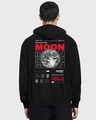 Shop Men's Black Fly Me To The Moon Graphic Printed Oversized Hoodie-Full