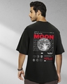 Shop Men's Black Fly Me To The Moon Graphic Printed Oversized T-shirt-Front