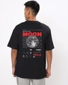 Shop Men's Black Fly Me To The Moon Graphic Printed Oversized T-shirt-Design