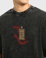 Shop Men's Black Freedom Sounds Graphic Printed Oversized Acid Wash T-shirt