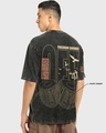 Shop Men's Black Freedom Sounds Graphic Printed Oversized Acid Wash T-shirt-Full