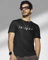 Shop Men's Black Friends Logo T-shirt-Front