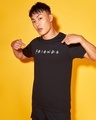 Shop Men's Black Friends Typography T-shirt-Front