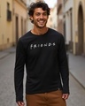 Shop Men's Black Friends Typography T-shirt-Front