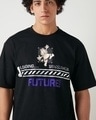 Shop Men's Black Future Graphic Printed Oversized T-shirt