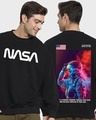 Shop Men's Black Galactic Spectrum Graphic Printed Oversized Sweatshirt-Front