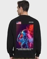Shop Men's Black Galactic Spectrum Graphic Printed Oversized Sweatshirt-Design