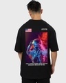 Shop Men's Black Galactic Spectrum Graphic Printed Oversized T-shirt-Design
