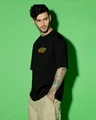 Shop Men's Black Galaxy Ship Graphic Printed Oversized T-shirt-Full