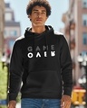 Shop Men's Black Game Over Minimal Typography Hoodies-Front