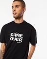 Shop Men's Black Game Over Typography Oversized Fit T-shirt-Front