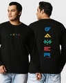Shop Men's Black Gamer Respawn Typography Plus Size T-shirt-Front