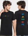 Shop Men's Black Gamer Respawn Typography T-shirt-Front