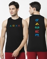 Shop Men's Black Gamer Respawn Typography Vest-Front