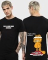 Shop Men's Black Garfield Workout Graphic Printed T-shirt-Front