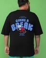 Shop Men's Black Gimme a Break Graphic Printed Oversized Plus Size T-shirt-Front