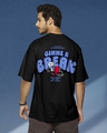 Shop Men's Black Gimme a Break Graphic Printed Oversized T-shirt-Front