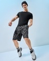 Shop Men's Black All Over Mickey Printed Super Loose Fit Shorts-Full