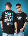 Shop Men's Black Gojo Satoru Jujutsu Kaisen Graphic Printed Oversized T-shirt-Front
