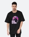 Shop Men's Black Gojo Spark Graphic Printed Oversized T-shirt-Front