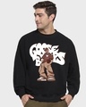 Shop Men's Black Goosebumps Graphic Printed Oversized Sweatshirt-Front