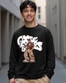 Shop Men's Black Goosebumps Graphic Printed Oversized T-shirt-Front