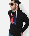 Shop Men's Black Graphic Printed Hooded Sweatshirt