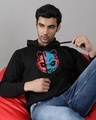 Shop Men's Black Angry Panda Graphic Printed Hoodie-Design