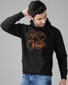 Shop Men's Black Meme Faces Graphic Printed Hoodie-Front