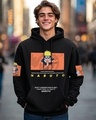 Shop Men's Black Graphic Printed Oversized Hoodies-Front