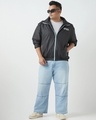 Shop Men's Black Graphic Printed Oversized Plus Size Bomber Jacket-Full