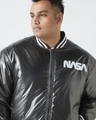 Shop Men's Black Graphic Printed Oversized Plus Size Bomber Jacket