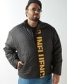 Shop Men's Black Influence Typography Oversized Plus Size Puffer Jacket-Front