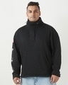 Shop Men's Black Graphic Printed Oversized Plus Size Sweatshirt-Design