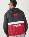 Shop Men's Black Itachi Graphic Printed Oversized Plus Size Windcheater Jacket-Front