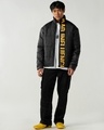 Shop Men's Black Influence Typography Oversized Puffer Jacket-Full