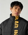 Shop Men's Black Influence Typography Oversized Puffer Jacket