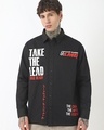 Shop Men's Black LMQ Typography Oversized Shirt-Front