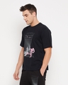 Shop Men's Black Graphic Printed Oversized T-shirt-Full